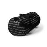 BLACK MAGIC WHITE LETTERS DUFFEL BAG