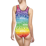 EAUX WHITE ON RAINBOW 1 PIECE SWIM SUIT