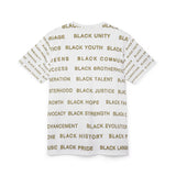 BLACK MAGIC - GOLD LETTERS AOP UNISEX T-SHIRT