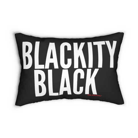 BLACKITY BLACK - WHITE LUMBAR PILLOW