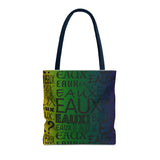 EAUX - BLACK ON MARDI GRAS TOTE BAG