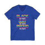 BLACK GAY PROUD AF V-NECK T-SHIRTS