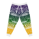 EAUX- WHITE ON MARDI GRAS  ATHLETIC JOGGERS