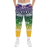 EAUX- WHITE ON MARDI GRAS  ATHLETIC JOGGERS