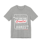REACH FOR SOMETHING - WHITE RED UNISEX SHORT SLEEVE T-SHIRT