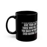 GIVE YOUR LOVE CERAMIC MUG BLACK 110Z