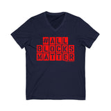 ALLBLOCKSMATTER_Red UNISEX V-NECK T-SHIRT