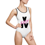 V EAUX IV - BLACK W/ PINK EAUX 1 PIECE SWIM SUIT