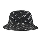 BLACK MAGIC WHITE LETTERS AOP BUCKET HAT
