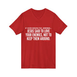JESUS SAID (CLEAN) UNISEX V-NECK T-SHIRT