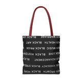 BLACK MAGIC WHITE LETTERS TOTE BAG
