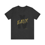 V EAUX IV - BLACK W/ GOLD EAUX UNISEX SHORT SLEEVE T-SHIRT