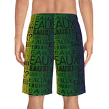 EAUX BLACK ON MARDI GRAS BOARD SHORTS