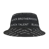BLACK MAGIC WHITE LETTERS AOP BUCKET HAT