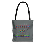 BLACK QUEER RAINBOW TOTE BAG