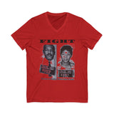 FIGHT - WHITE UNISEX V-NECK T-SHIRT