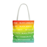 BLACK MAGIC RAINBOW WHITE  TOTE BAG