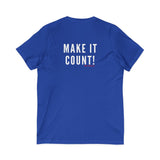 MAKE IT COUNT UNISEX V-NECK T-SHIRTS