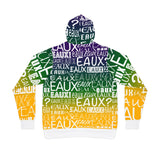 EAUX- WHITE ON MARDI GRAS AOP PULLOVER HOODIE
