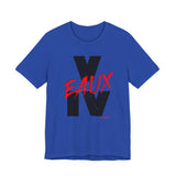 V EAUX IV - BLACK W/ RED EAUX UNISEX SHORT SLEEVE T-SHIRT
