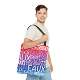 EAUX WHITE ON RAINBOW TOTE BAG
