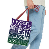 EAUX- WHITE ON MARDI GRAS TOTE BAG