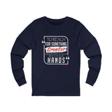 REACH FOR SOMETHING - WHITE RED UNISEX LONG SLEEVE T-SHIRT