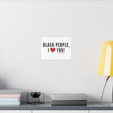 BLACK PEOPLE I LOVE YOU - BLACK CANVAS ART