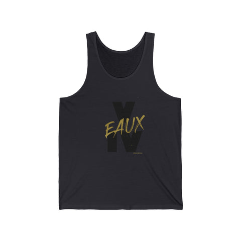 V EAUX IV- BLACK W/ GOLD EAUX UNISEK TANK TOP