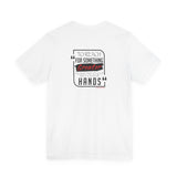 REACH FOR SOMETHING - BLACK RED UNISEX SHORT SLEEVE T-SHIRT
