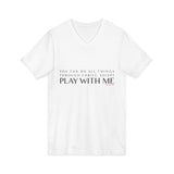 YOU CAN DO ALL THINGS - BLACK UNISEX V-NECK T-SHIRT