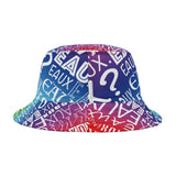 EAUX WHITE ON RAINBOW AOP BUCKET HAT