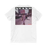 STAND - WHITE UNISEX V-NECK T-SHIRT