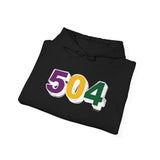 504 Bold Retro Hoodie — Colorblock Streetwear Pullover
