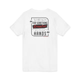 REACH FOR SOMETHING - BLACK RED UNISEX V-NECK T-SHIRT