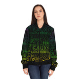 EAUX ALLOVER - MARDI GRAS AOP WOMEN'S BOMBER JACKET