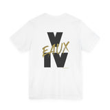 V EAUX IV - BLACK W/ GOLD EAUX UNISEX SHORT SLEEVE T-SHIRT
