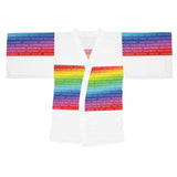BLACK MAGIC RAINBOW WHITE KIMONO