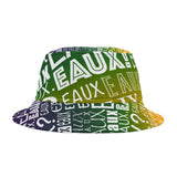 EAUX- WHITE ON MARDI GRAS BUCKET HAT