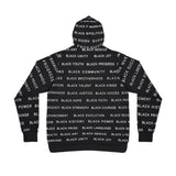 BLACK MAGIC WHITE LETTERS AOP PULLOVER HOODIE