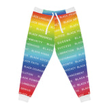 BLACK MAGIC RAINBOW WHITE ATHLECTIC JOGGERS