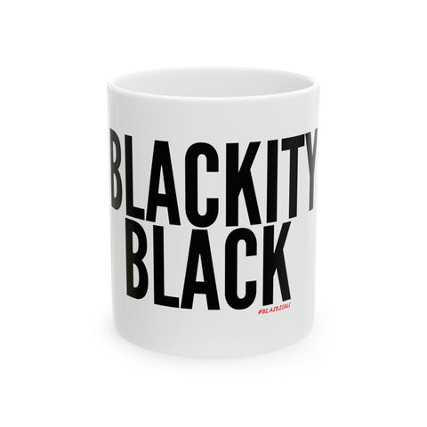 BLACKITY BLACK - BLACK CERAMIC MUG WHITE 15OZ