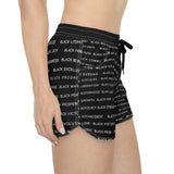 BLACK MAGIC WHITE LETTERS WOMEN'S CASUAL SHORTS