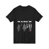 MARCH - WHITE UNISEX V-NECK T-SHIRT