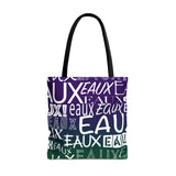 EAUX- WHITE ON MARDI GRAS TOTE BAG