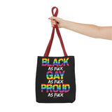 BLACK GAY PROUD AF TOTE BAG