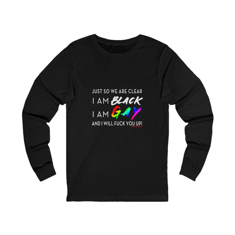 BLACK GAY FUP WHITE UNISEX LONG SLEEVE T-SHIRTS