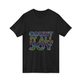 COUNT IT ALL JOY UNISEX V-NECK  T-SHIRTS