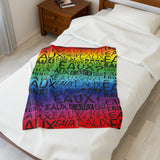 EAUX - BLACK ON RAINBOW PLUSH BLANKET