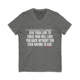 GIVE YOUR LOVE UNISEX V-NECK T-SHIRTS